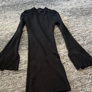 Alice & Olivia Black ribbed dress XS